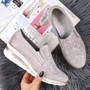 Autumn Women Flat Bling Sneakers Casual Vulcanized Shoes Female Lace Up Ladies Platform Comfort Crystal Loafers Fashion Shoes