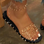 Summer Sandals Woman Buckle Strap Transparent PVC Rivet Female Shoes Women's Sandalias Plus Size 35-43 Fashion Sandalias Mujer