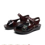 2021 summer Mother shoes flat sandals women aged leather Soft bottom mixed colors fashion sandals comfortable old shoes