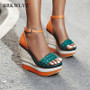 Super High Women Summer Wedge Sandals Female Platform Fashion High Heel Sandals Ankle Strap Open Toe Ladies Shoes Size 43