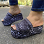 2021 Summer Sandals Printed Slippers Open Toe Fashion Outdoor Women's Shoes Thick Bottom Plus Size 43