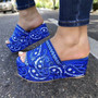 2021 Summer Sandals Printed Slippers Open Toe Fashion Outdoor Women's Shoes Thick Bottom Plus Size 43