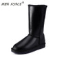 MBR FORCE Classic Women Waterproof Knee High Sheepskin Leather Winter Boots Shearling Wool Fur Lined Snow Boots Keep Warm Shoes