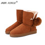 MBR FORCE new fashion Australia Quality Genuine Leather Snow Boots for Women Winter Boots Women Warm Boots Female shoes black