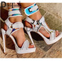 DORATASIA Big Size 34-43 Brand New Ladies Sexy Thin High Heels Gladiator Sandals Platform Summer Sandals Women Party Shoes Woman