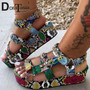 DORATASIA Big Size 35-43 New INS hot Ladies Colorful Wedges Gladiator Sandals Luxury Soft Shoes Woman Party Summer Sandals Women