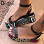 DORATASIA Large Size 35-43 Brand New Lady Snake Veins Summer Sandals INS Hot Wedges Gladiator Sandals Women Colorful Shoes Woman