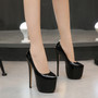 35-44 Size women Super High Heels 18cm shoes Concise 8CM platforms shoes pumps Wedding Party Sexy leather shoes zapatos