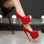 35-44 Size women Super High Heels 18cm shoes Concise 8CM platforms shoes pumps Wedding Party Sexy leather shoes zapatos