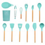 9/10/12PCS Silicone Cooking Utensils Set Non-stick Spatula Shovel Wooden Handle Cooking Tools Set With Storage Box Kitchen Tools