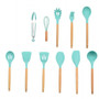 9/10/12PCS Silicone Cooking Utensils Set Non-stick Spatula Shovel Wooden Handle Cooking Tools Set With Storage Box Kitchen Tools