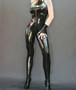 Handmade Sleeveless latex Suit Rubber Catsuit Attached Socks Front zipper Gloves Black Bodysuit Party Size XS~XXL