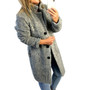 Women's Plush coat autumn winter Women Button Jacket Casual Warm turndown collar fur Outwear Mid-Length Woolen jackets