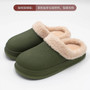 WEH Winter slippers men waterproof home warm indoor outdoor leather bag with cotton shoes non-slip slides room slippers shoes