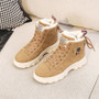 Winter High Top Women's Fashion Sneakers Lace-up Outdoor Women casual shoes Thick bottom Keep warm vulcanized shoes Cotton shoes