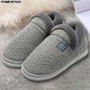 Fashion Warm Home Slippers for Men Winter Furry Short Plush Man Slippers Non Slip Bedroom Slippers Couple Soft Indoor Male Shoes