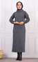 Turtleneck Pattern Hijab Dress Black-White Women Long Winter Abaya امرأة ستر Autumn Arabic Marocian Turkish Dress Dubai Fashion