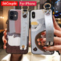 SoCouple Case For iPhone 12 Pro Max Case for iPhone 11 Pro Max X Xs Max XR 7 8 Plus SE Cat TPU Wrist Strap Phone Holder Cover