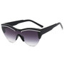 49571 Oversized Retro Half Frame Cat Eye Sunglasses Brand Designer Fashion Men Women Shades UV400 Vintage Glasses