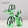 Animals Figurine Resin Cute Shiny Balloon Dog Shape Statue Art Sculpture Figurine Craftwork Home Decor with Antiskid Mat Lucky