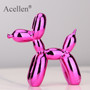 Animals Figurine Resin Cute Shiny Balloon Dog Shape Statue Art Sculpture Figurine Craftwork Home Decor with Antiskid Mat Lucky