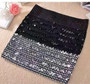 Sequined Skirts Sexy Bling Skirt for Women Party Elastic Stretch Skirt High Fashion Club Pencil Mini Black Skirt Skinny Skirt