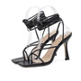 Summer Women Thin High Heels Shoes Sandals Transparent Gladiator Ankle Strap Sexy Pump Female Party Wedding Ladies Plus Size