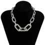 High Quality Punk Lock Chain Necklace Women Statement Hip Hop Twisted Chunky Thick Link Necklace Gothic Jewelry Steampunk Men