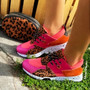 Women's Lacing Casual Shoes Breathable Ladies Sneakers Leopard Print Faux Fur Sneakers Thick Bottom Sports Shoes Women Sneakers