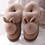 Autumn Winter Cotton Slippers Fur Rabbit Home Warm Thick Bottom Indoor Cotton Shoes Cat Slippers Womens Slippers Cute Fluffy