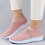 Vulcanized Shoes Sneakers Women Trainers Knitted Sneakers Ladies Slip-on Sock Shoes Sparkly Crystal Zapatillas Mujer Casual
