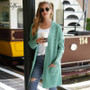 Green Sweater Cardigan Autumn Winter Ladies Knitted Long Sleeve Pockets Tops Women Comfy Knitwear Womens Fashion Coat Mujer 2020
