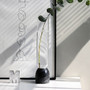 Transparent Glass Vase Marble Base Flower Arrangement Hydroponic Vase Nordic Modern Home Decoration Living Room Plants Vase Pots