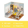 Mini Doll House Casa Free Dust Cover Diy Wooden Doll House Miniatures Kit Dollhouse Furniture Accessories Toys for Children Gift