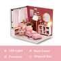 Mini Doll House Casa Free Dust Cover Diy Wooden Doll House Miniatures Kit Dollhouse Furniture Accessories Toys for Children Gift