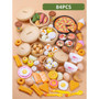 Simulation Plastic Foods Cookware Pot Pan Children Kitchen Toys Stickers Pretend Play Miniature Play Food For Girls Doll Food