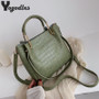 Stone Pattern PU Leather Bucket Bags For Women 2021 Small Shoulder Messenger Bag Lady Fashion Handbags Luxury Totes