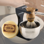 Barber Shaving Brush Badger Hair+Black Acrylic Stand+bowl+Soap Set