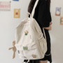 Women Nylon Cute Backpack Bear Female Student College School Bag Badge Girl Doll Backpack Kawaii Book Ladies Fashion Bags Trendy