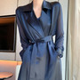 Women Casual Solid Cardigan Outwear Fashion Elegant Belt Office Trench Coat Female Loose Soft Long Trench