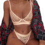 Women's Sexy Lingerie Sexy Bra Set Erotic Underwear Set Female Transparent Bra Sets Lace Embroidery Lingerie Set Brassiere Mujer