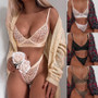 Women's Sexy Lingerie Sexy Bra Set Erotic Underwear Set Female Transparent Bra Sets Lace Embroidery Lingerie Set Brassiere Mujer