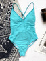 2020 V Neck Female Swimwear One Piece Swimsuit Women Backless Monokini Sexy Bather Plus size High cut Bathing Suit Swim Bodysuit