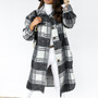 FSDA Plaid Long Coat Fashion Women Autumn Winter Long Sleeve Loose Pocket Ladies Casual Jacket Elegant Outwear 2021