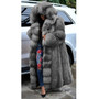 WEPBEL Winter Women Fashion Casual Long Sleeve Fur Long Hooded Coat Faux Fur Thick Jacket Warm Fur Collar Long Outwear