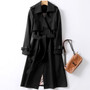 2020 Autumn Elegant Long Women Trench Lace Up Waist Casual Solid V Neck Overcoat Plus Size Long Sleeve Windbreaker Female Trench