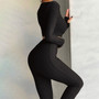 Hawthaw Women Autumn Winter Long Sleeve Crop Tops Long Pants Sportswear Two Piece Set Suit 2020 Female Clothing Tracksuit