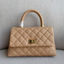 Female Rhombus Chain Bag Portable Leather Caviar Shoulder Messenger bag  classic ball pattern Leather handbag