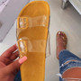 Clear Flat Mules Sandals New Fashion Shoes Women Summer Transparent Strap Sandals Roman Double Strap Flat Sandals Q30