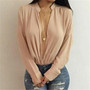 Women’s Long Sleeve Loose Chiffon Blouse Ladies Womens Deep V Neck Casual Office Shirts Tops Sexy Fashion Casual Blouse New 2019